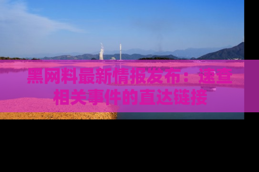 黑网料最新情报发布：速查相关事件的直达链接