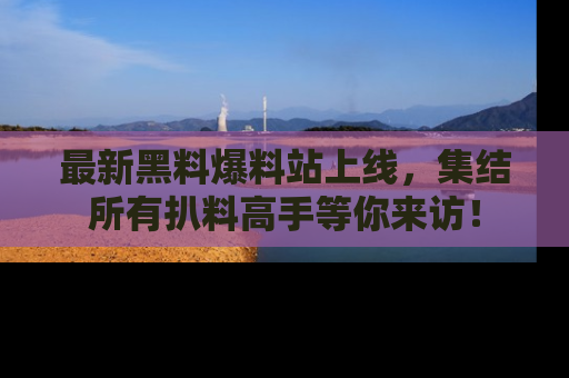 最新黑料爆料站上线,集结所有扒料高手等你来访!